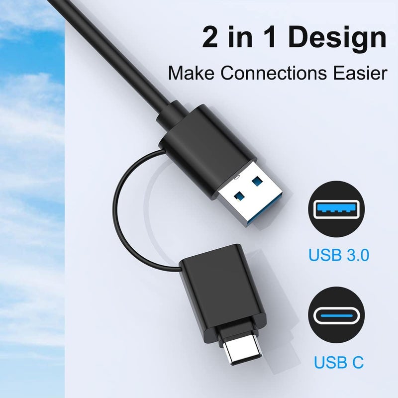 Rocketek USB C USB3.0 Multi Card Reader for SD, CF, Micro SD, XD, MS Cards - 7 in 1 Adapter Hub for Windows, Mac, Linux, Android - Image 3